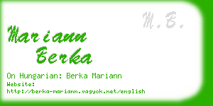 mariann berka business card